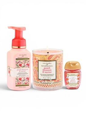 BBW × Vera Bradley 3-Pc Peach Blossom Nectar Gift Limited Edition candle soap
